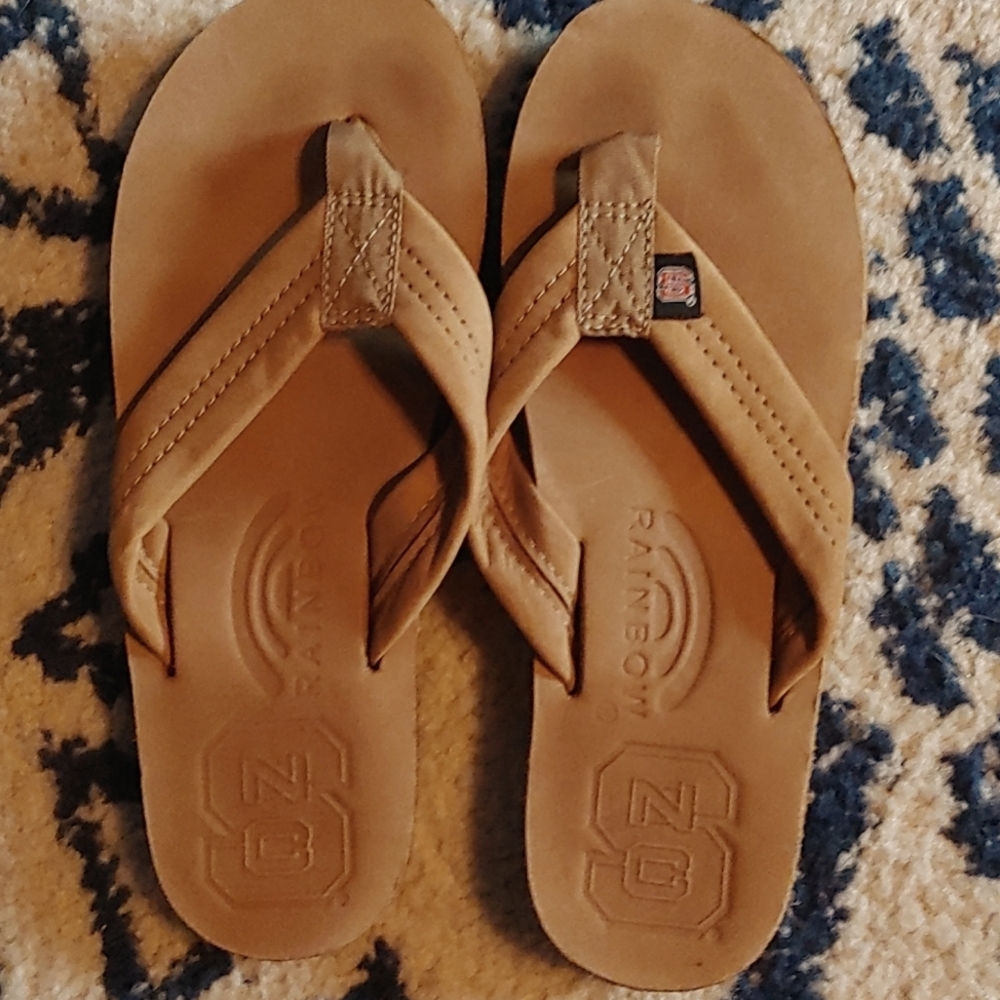 NC State Rainbow Flip Flops